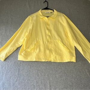 Allyson Whitmore Vintage Jacket Ultralight Pale Yellow 100% Cotton Lace Trim 2X